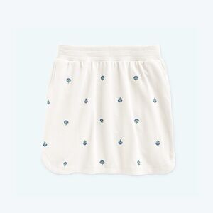 Summersalt The Softest French Terry Pull-On Skirt Sand Floral Stitch